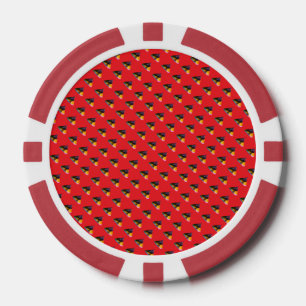 Jetons De Poker Baisers de Chien Bleu Répètent Rouge
