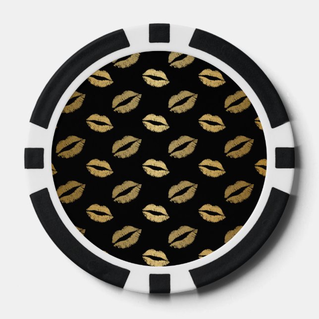Jetons De Poker Baisers dorés (Recto)
