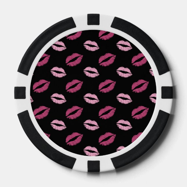 Jetons De Poker Baisers Roses (Recto)
