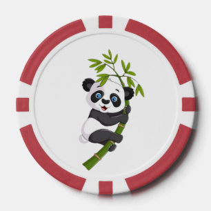 Jetons De Poker Bamboo Buddy Petit Panda Heureux Se Balançant dans