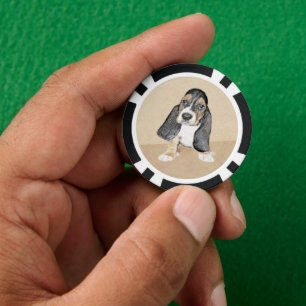 Jetons De Poker Basset Hound Peinture Chiot - Art Chien original