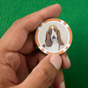 Jetons De Poker Basset Hound Peinture - Cute Original Chien Art