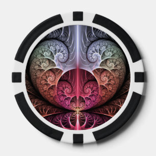 Jetons De Poker Battement de cœur, art fractal surréaliste abstrai