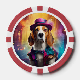 Jetons De Poker Beagle en costume vibrant
