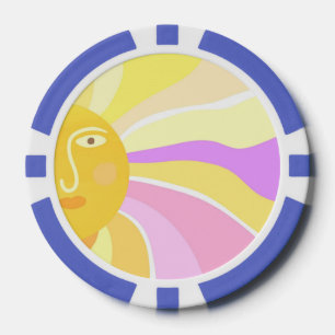 Jetons De Poker beau soleil peinture abstraite