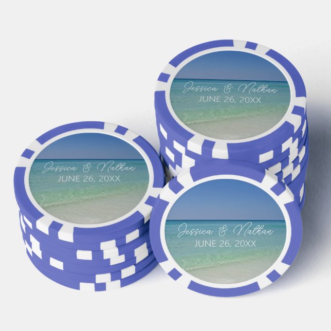 Jetons De Poker  Beautiful Beach Horizon Personalized Wedding (Empiler)