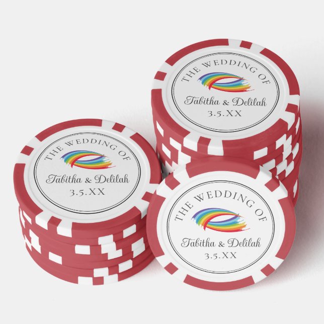 Jetons De Poker Beautiful Rainbow Wedding Personalized (Empiler)