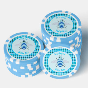 Jetons De Poker Bébé Bleu mignon Bee Bee Personnalisé