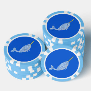 Jetons De Poker Bébé bleu mignon garçon Narwhal
