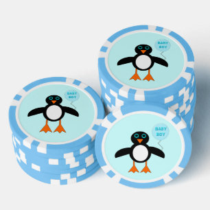 Jetons De Poker Bébé Bleu mignon Pingouin Garçon