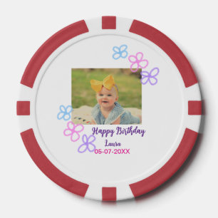 Jetons De Poker Bébé enfants 1er anniversaire ajouter le nom date