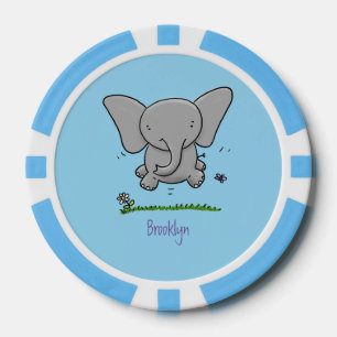 Jetons De Poker Belle adorable dessin d'éléphant bébé