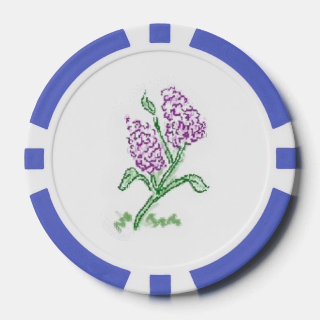 Jetons De Poker Belles Puces De Poker Avec Art Lilac (Recto)