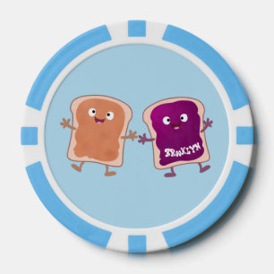 Jetons De Poker Beurre d'arachide mignonne et caricature sandwich