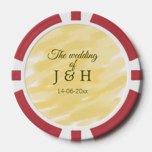 Jetons De Poker Beurre jaune pastel le mariage du nom de couple le