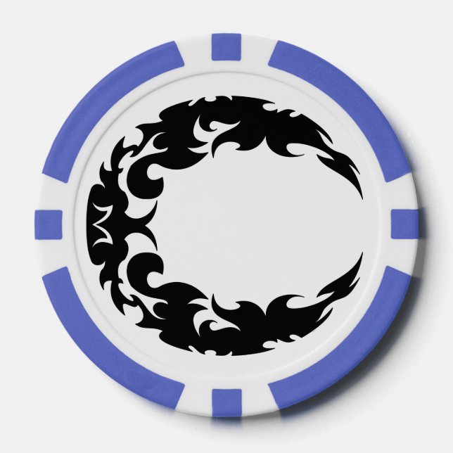 Jetons De Poker Bewitting Black Crescent Moon Silhouette (Recto)