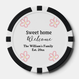 Jetons De Poker Bienvenue douce maison ajouter nom de famille anné