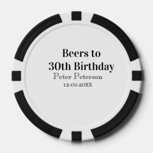 Jetons De Poker Bière jusqu'à la 30e année nom date homme élégantS