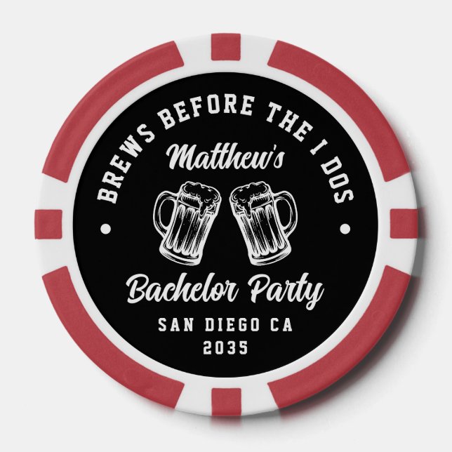 Jetons De Poker Bières de fête de bachelor drôles avant que je dis (Recto)