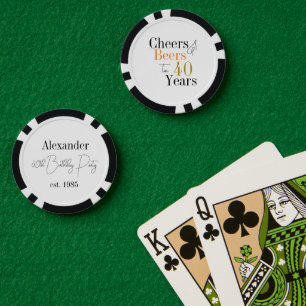 Jetons De Poker Bières personnalisées 40e anniversaire