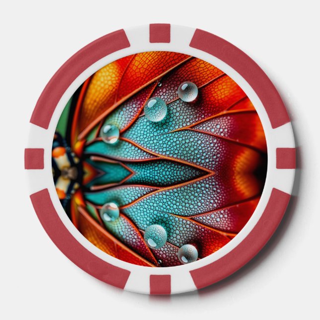 Jetons De Poker Bijoux sur une aile de feu (Recto)