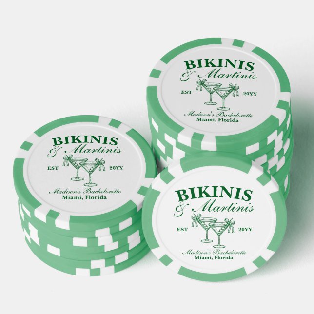 Jetons De Poker Bikinis et Martinis Bachelorette (Empiler)