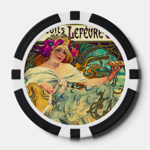 Jetons De Poker Biscuits Lefevre-Utile par Alphonse Mucha (1896)
