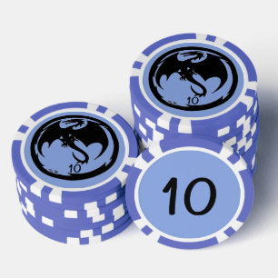 Jetons De Poker Black Dragon bleu 10 puce de poker rayé