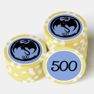 Jetons De Poker Black Dragon bleu jaune 500 puce de poker rayé