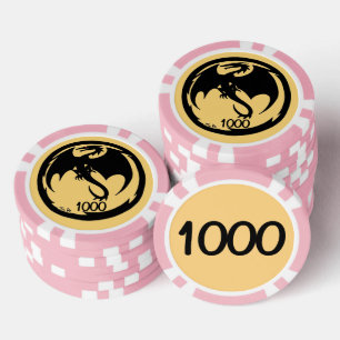 Jetons De Poker Black Dragon or rose 1000 puce de poker rayé