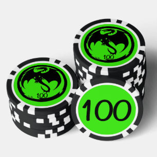 Jetons De Poker Black Dragon vert noir 100 puce de poker rayé