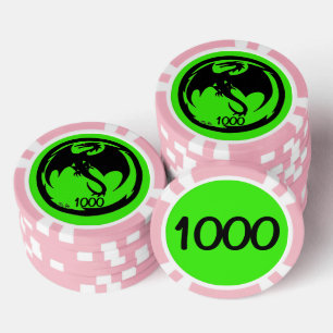 Jetons De Poker Black Dragon vert rose 1000 puce de poker rayé