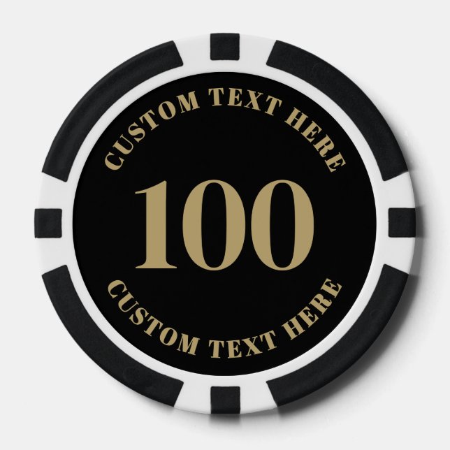 Jetons De Poker Black Gold 100 Numbered (Recto)