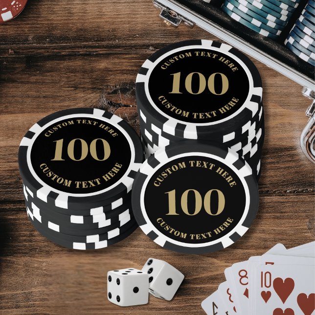 Jetons De Poker Black Gold 100 Numbered (Black Gold 100 Numbered Poker Chips)