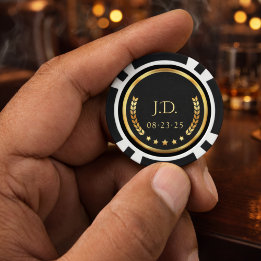 Jetons De Poker Black & Gold Personalized Casino Chips
