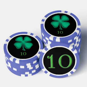 Jetons De Poker Black Irish bleu 10 puce de poker rayé