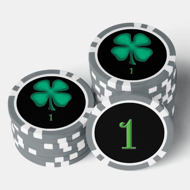 Jetons De Poker Black Irish gris 1 puce de poker rayé (Empiler)