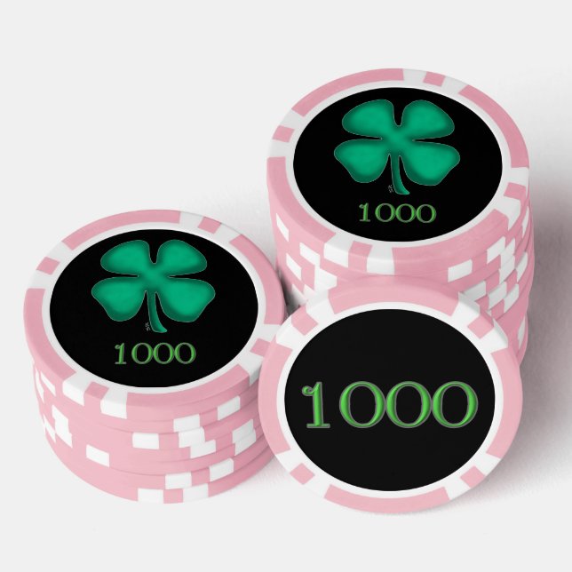 Jetons De Poker Black Irish rose 1000 puce de poker rayé (Empiler)