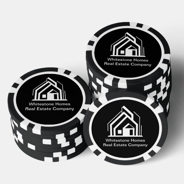 Jetons De Poker Black Real Estate Company Custom Realtor (Empiler)