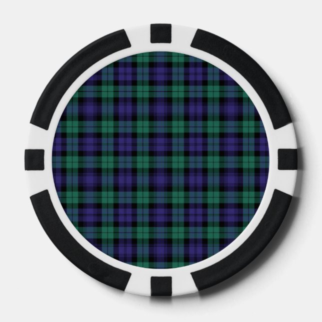 Jetons De Poker Black Watch Scottish Tartan (Recto)