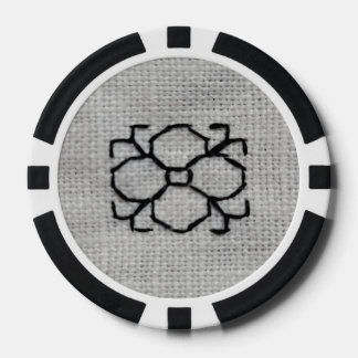 Jetons De Poker Blackwork embroidery poker chip