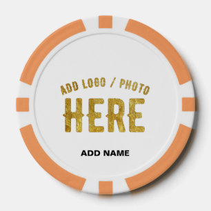 JETONS DE POKER BLANC PERSONNALISABLE MODERNE DE MARQUE VÉRIFIÉ ST