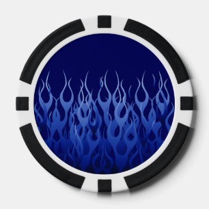 Jetons De Poker Bleu cool sur Blue Racing Flames