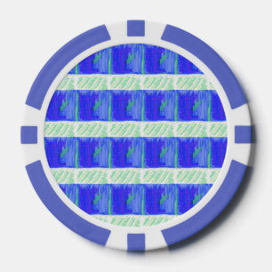 Jetons De Poker Bleu le plus cool Abstrait Nautical
