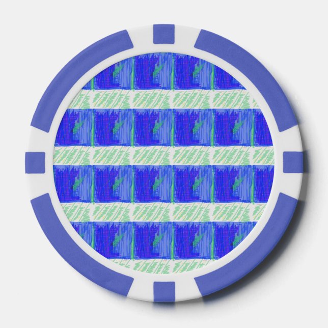 Jetons De Poker Bleu le plus cool Abstrait Nautical  (Recto)