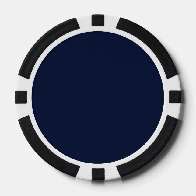 Jetons De Poker Bleu Nuit Marine Uni (Recto)