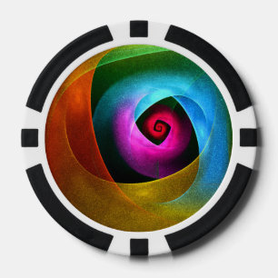 Jetons De Poker Bleu orange rose moderne Art Abstrait Motif #24