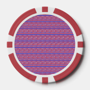 Jetons De Poker Bleu Rouge Cercles Festif Stripes