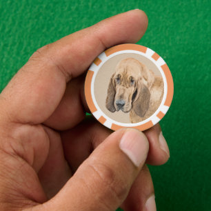 Jetons De Poker Bloodhound Peinture - Joli chien d'origine art