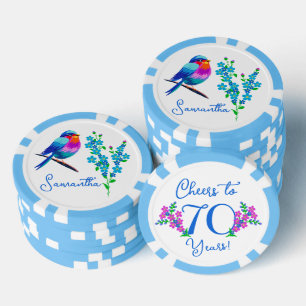Jetons De Poker Blue Birdie Oubliez-moi pas de fleurs 70e annivers